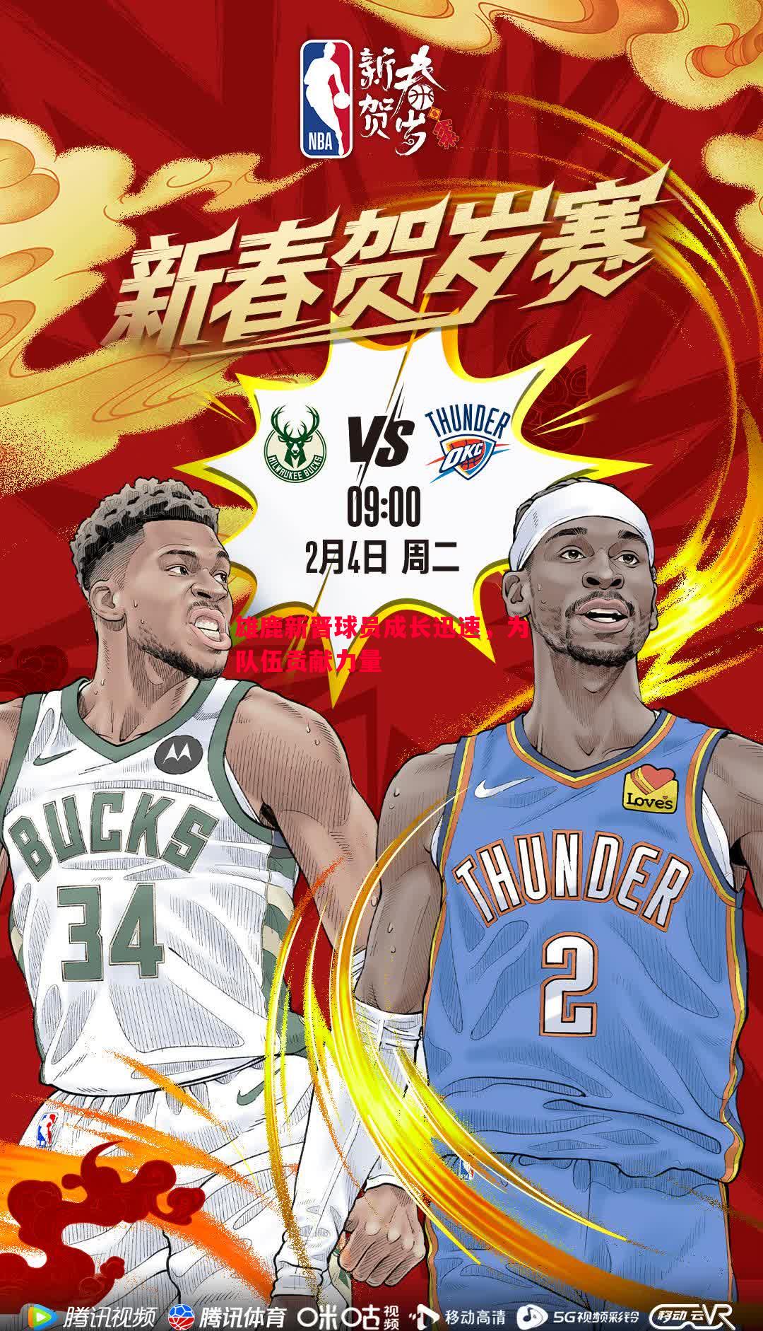 雄鹿新晋球员成长迅速，为队伍贡献力量